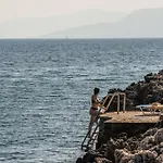 Seafront Karavi With Private Sea Access - Iris Lefkada Villa